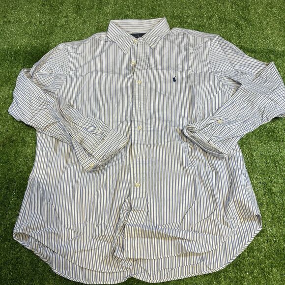 Mens Polo Ralph Lauren Classic Fit Button Down Dress Casual Shirt Mens Large - Picture 1 of 6